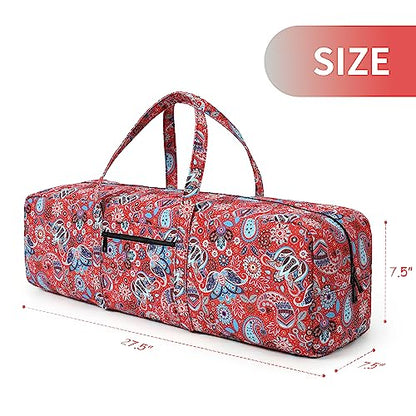 Boulder Bee | Yoga Mat Bag | Large Yoga Mat Carrier with Wet Pocket | Yoga Gifts | Gym Tote Bag for Women - color: Red