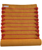 Jaipur Art & Rugs Cotton Yoga Rug - Eco-Friendly Hand-Woven Thick Mat (24”x72”x5mm) for Everyday Fitness at Home - Comfortable & Extra-Long - color: Mustard-Red