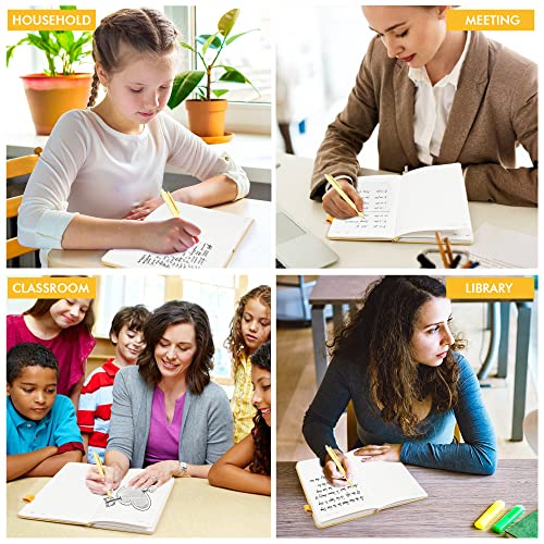 feela 24 Pack Journal Notebook for Work, Business Notebook Bulk Hardcover Lined Writing Journal with Pen Holder for Men Women Note Taking, with 24 Black Pens, 120 GSM, 5.1”x8.3”, A5, Yellow - color: 24 Pack yellow
