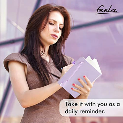 feela 3 Pack Hardcover Notebook For Women, Classic Ruled Lined Journal Set School Business Supplies, with 3 Black Pens, 120 GSM, 5.1”x8.3”, A5, Pastel Colors, Light Blue, Light Purple, Light Green - color: Light Blue, Light Purple, Light Green