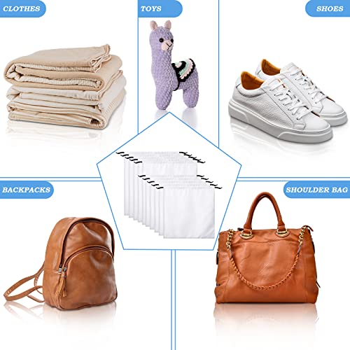10 Pcs Dust Cover Bags Large Cotton Breathable Bags Dustproof Drawstring Storage Bag for Shoes Purses Handbags Travel Packing Luggage Organizer Home Storage, 2 Sizes