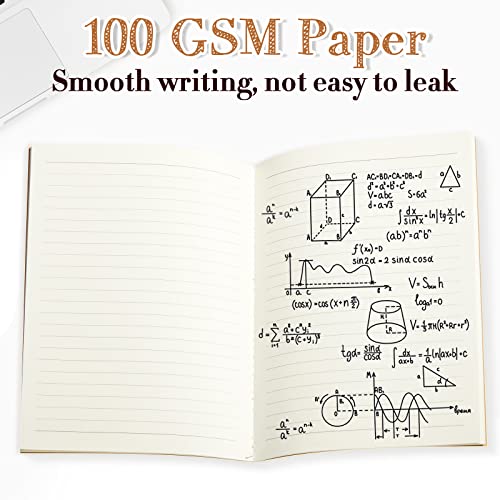 Sabary 72 Pack Kraft Paper Notebook Journals 5.5 Inch x 8.3 Inch A5 Notebook in Bulk Softcover Ruled for Writing Sketch Travel Journal with 60 Pages 30 Sheets(Brown,Line) - color: Brown, style: Line