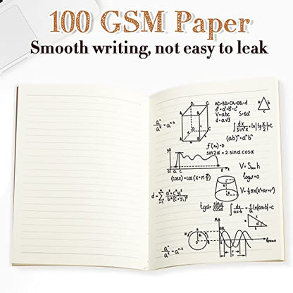 Sabary 72 Pack Kraft Paper Notebook Journals 5.5 Inch x 8.3 Inch A5 Notebook in Bulk Softcover Ruled for Writing Sketch Travel Journal with 60 Pages 30 Sheets(Brown,Line) - color: Brown, style: Line