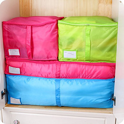 Ruilogod Clothes Quilt Duvet Folding Zippered Storage Bag Holder Container Blue (id: 6c8 1ad 5bb 9e1 1cd