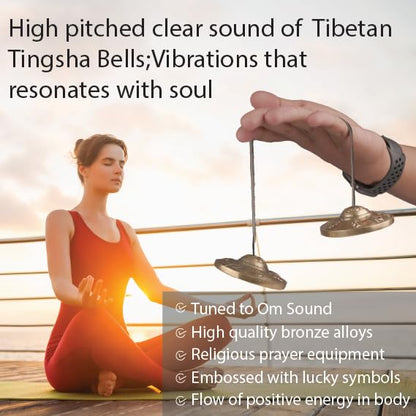 Tibetan Tingsha With Dragon Cymbal Bells with case | Handcrafted in Nepal Sound Healing Meditation bells 6.5 cm for Sound Healing and Mindfulness. Sound Healing Instrument for Yoga and Meditation