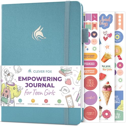 Clever Fox Empowering Journal for Teen Girls – Guided Self-Love Diary with Prompts – Gratitude & Manifestation Notebook, Teenage Gifts (Aquamarine) - color: Aquamarine
