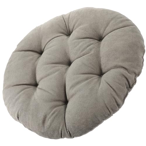 ULTECHNOVO Floor Cushion Thick Corduroy Meditation Pillow Soft Seating Pad for Adults 42cm Diameter 6-8cm Height Charcoal Gray Floor Seat for Yoga Living Room and Outdoor Use
