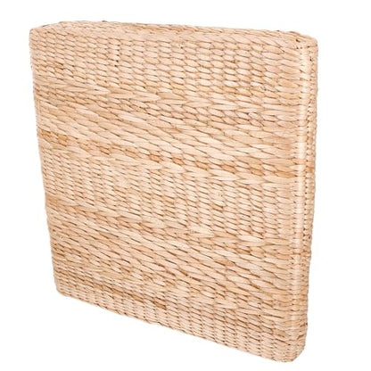 Hemobllo Meditation Cushion Floor Pillow Japanese Braided Straw Seat Cushion Square 40x40cm 6cm Thick for Yoga and Zen Sitting
