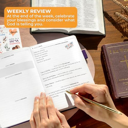 Clever Fox Prayer Journal – Daily Devotional & Gratitude Notebook – Religious Planner & Gods Book – Faith Based Gifts & Accessories (Purple)