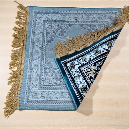 Velvet Pooja Aasan Mat 20 Inch, Soft Prayer and Meditation, Puja Cloth Rug, Home Temple Decor, Sofa Floor Seating Mat for Daily Use and Festivals Mattress Mats Car Seat Cover, Spiritual & Daily Use