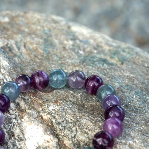 Natural Handmade Healing Chakra Bracelet - color: 10mm-Fluorite-FOR 7-8 INCH WRIST