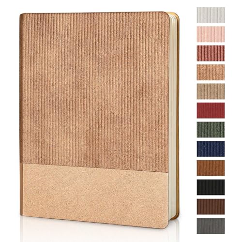 Lined Journal Notebook for Work College Ruled Note Book 7.2"x9.6" B5 PU Leather Daily Journaling 160 Pages for Women Men Writing Home School Supplies Business RoseGold - color: 09-RoseGold-1pack, style: B5 Lined 160pages