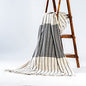 Black and Ivory Oslo Throw with Fringes, 50 x 60 Inch, Perfect Scandinavian Throw Blanket for Couch, Bed, Camping, Beach & Everyday use - color: Ivory-black