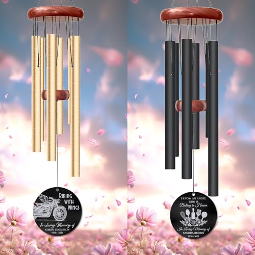 Personalized Baking Memorial Wind Chime – “I Know an Angel Who is Baking in Heaven” Custom Engraved Name & Years – Sympathy Gift for Baker, Mom, or Grandma – Memorial Windchime Tribute Keepsake - size: BakingWC 1