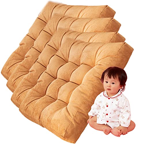 Square Meditation Pillow for Seating on Floor,Solid Thicken Futon Pillow Seat Floor Cushion for Yoga Corduroy Chair Pad (Orange 55cm/22in(Set of 4)) - color: Orange, size: 55cm/22in(Set of 4)