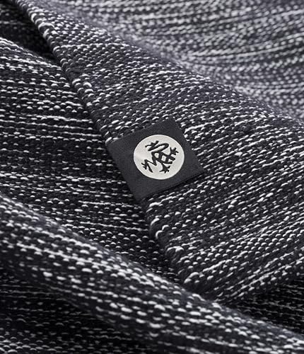 Manduka Shala Yoga Rug 71" - Outdoor Yoga & Meditation | Foldable & Machine Washable | Natural Cotton | Handmade | 71 x 26 inches - color: Black Heather