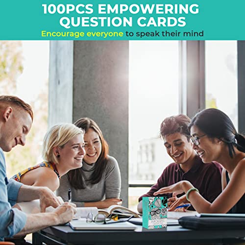 YARKOR 𝟑𝟎% 𝐎𝐅𝐅 100pcs Empowering Question Cards - Questions for Mindfulness, Meditation, Writing, Self Care Cards, Thought-Provoking Cards