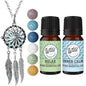 Wild Essentials Dream Catcher Essential Oil Diffuser Necklace Gift Set with Inner Calm & Relax Oils – Nickel Free Alloy Pendant with 6 Lava Stones – USA Made Oils & Perfume Necklace – Family Company - color: Silver Dreamcatcher, size: 2 Oils