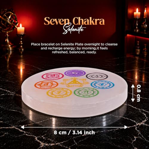Natural Healing Dhan Yog Bracelets For Men & Women Certified Gemstone 8mm Beads for Money Magnet & Wealth Attraction, Prosperity, Success, Protection, Luck, Stress Relief & Emotional Balance DhanYog Bracelet - color: Kuber Dhanyog + 7 Chakra Selenite Plat