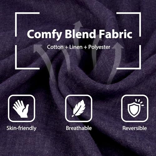 Women Summer Scarfs Large Long Lightweight Linen Beach Gauze Shawl Wrap 75”×43” - color: Purple