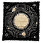 Indian Consigners Altar Cloth Spiritual Planets, Ritual Stars and Galaxy Table Cloth Beautiful Solar System Altar Cloth 24by24 inches (Solar System Gold Silver) - size: 24" x 24" (Square)