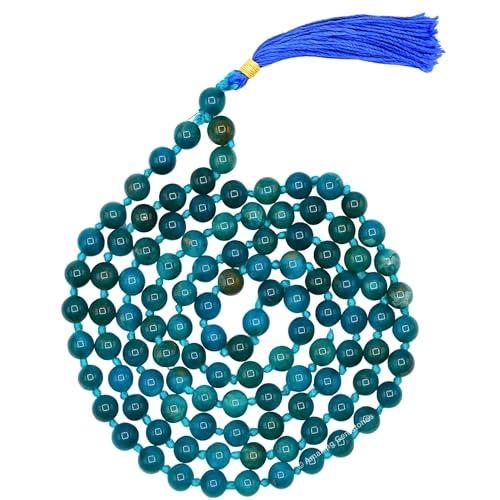 Amazing Gemstone Apatite Mala Beads - 108 Prayer Beads for Meditation and Mindfulness Practice, Handcrafted Mala Beads with Natural Gemstones for Spiritual Healing and Relaxation (Knotted) - color: Apatite, style: Knotted