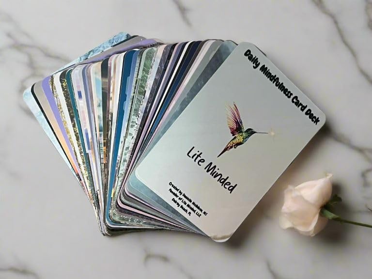 Mindfulness Cards – 52 Daily Affirmation & Motivation Cards for Anxiety, Stress Relief, and Mindful Living – Positive Thinking Deck for Self-Care, Meditation, Therapy & Gifts, by Danielle Molldene