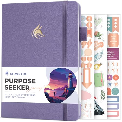 Clever Fox Purpose Seeker Journal – Guided Manifestation & Life Reflection Planner for Daily Self-Exploration, Goal-Setting & Gratitude (Lavender) - color: Lavender