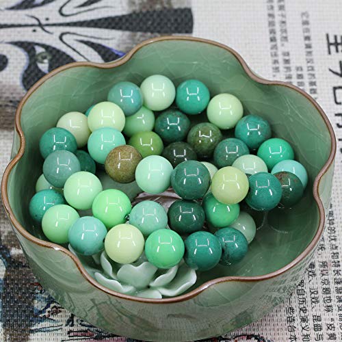 Keleny Natural Gem Semi Precious Gemstones 14mm Round Beads Crystal Stretch Bracelets 7 Inch Unisex - color: 14mm Green Chrysoprase Agate