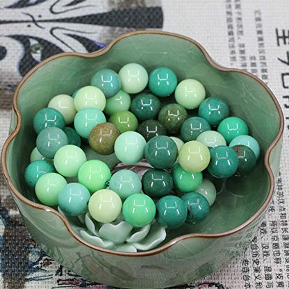 Keleny Natural Gem Semi Precious Gemstones 14mm Round Beads Crystal Stretch Bracelets 7 Inch Unisex - color: 14mm Green Chrysoprase Agate