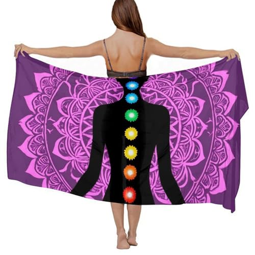 Women's Lightweight Long Scarf Thin Scarf Beach Headscarf Wimwear Bikini Wrap - color: Color639