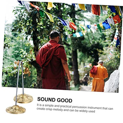 1pair Yoga Cymbals Meditation Bells for Sound Healing and Mindfulness for Meditation Practice and Musical Performance Six-word Design