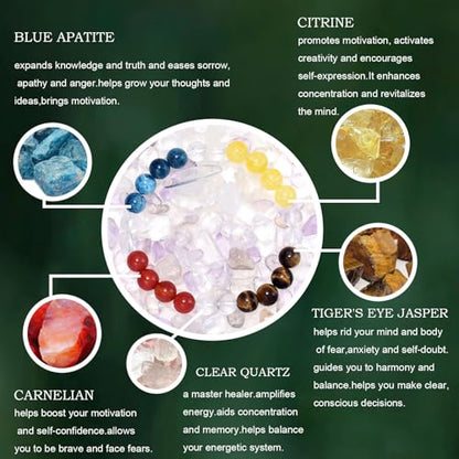 Strong Healing Crystal Bracelet 8MM Genuine Stone Bracelet Lucky Beaded Bracelet Chakra Bracelet 6.5 inch Positive Energy Inspirational Gifts for Women Mom - style: Motivation