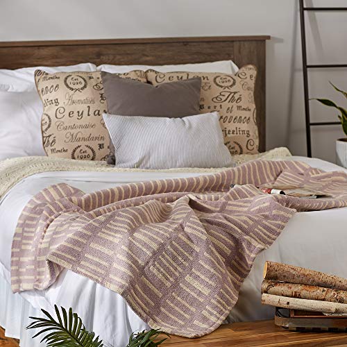 DII Urban Geometric Collection Cotton Throw Blanket, 50x60, Dusty Lilac