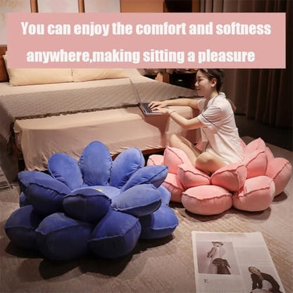 Pink Lotus Large Meditation Pillow Seating for Adults and Yoga Sitting,55inch Faux Velvet Fabric Ultra Thick Fill Plush Floor Pillow for Office Living Room(Pink,110cm/43inch)