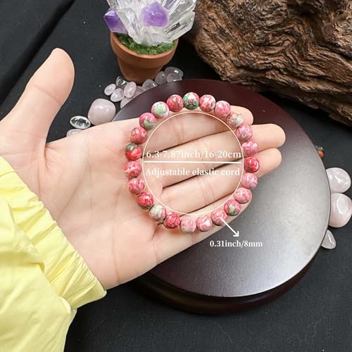 Bracelets for Women Men Natural Rainbow Stone Handmade Gemstone Stretch Healing Yoga Beaded Bracelet Good Luck Meditation Reiki Spiritual Jewelry Gifts 8mm - color: AL-0228, size: Medium
