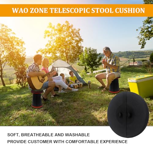 Telescopic Stool Cushion, Round Thickened Folding Stool Seat Cushion with Memory Foam for Retractable Camping Stool (Black)(Not Include Stool) (1 Pack) - style: 1PCS