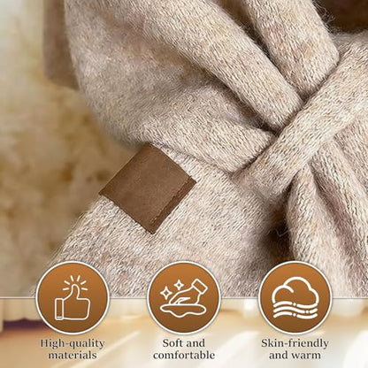 Pashmina Shawl Wraps Women Knitted Shawls and Wraps Cardigan Cape Wool Cashmere Shoulder Top Sweater Shawl Scarf forDailyWear - color: Light Grey