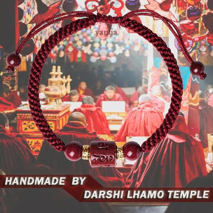 yautja Tibetan Buddhist Lucky Red String Bracelets Spiritual Protection Handmade Adjustable Red Buddha Bracelet Yoga Prayer Cinnabar Beads Amulet Bracelet Evil Protection Women Jewelry Gift for Health Charm Wealth Good Fortune - color: Red-2