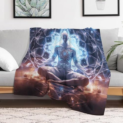 Meditation Energy Throw Blanket Fleece Blanket Fleece Throw Blanket Blanket Throw Large Blanket Bed Blanket Blanket for Bed Flannel Blanket Cute Throw Blanket 30"*40"（76 * 100cm） - size: 30"*40"（76*100cm）