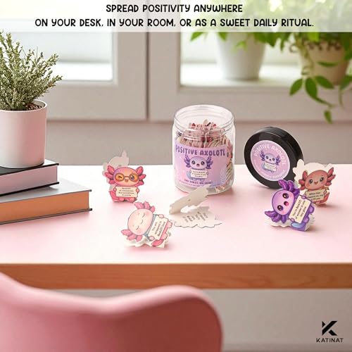 Positive Axolotl Jar – Cute Axolotl Gifts for Teens, Tweens, Daughter, Students – Back to School Gift for Kids, Granddaughter, Niece – Gifts for Teenage Girls, Tween Girls Trendy Stuff - color: Positive Axolotl