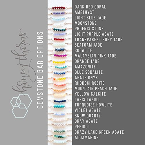 Natural Gemstone Bar Bracelet