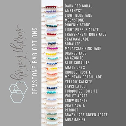 Natural Gemstone Bar Bracelet