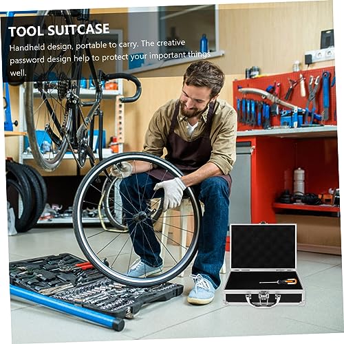 HEMOTON Multi Functional Aluminum Briefcase with Reinforced Handle Large Capacity Portable Storage Box for Tools and Accessories Durable Handheld Carrying Case for Home Office and Travel