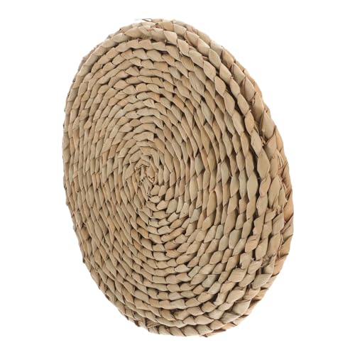 STOBAZA Hand Woven Round Meditation Cushion Thick Sitting Pad for Yoga and Relaxation Smooth Floor Pillow for Home Office and Rest Areas
