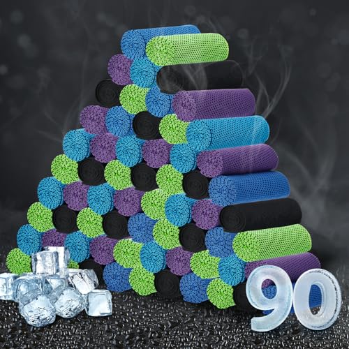 Honoson Cooling Towel Bulk - Neck & Face Cool Chilly Towels Microfiber Breathable Sport Sweat Rag for Gym, Yoga, Travel, Camping, Running, Outdoor - color: Blue Green Series Color, size: 47"x12"