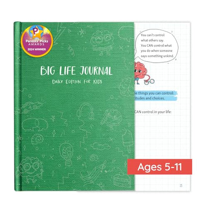 Big Life Journal – Daily Journal for Kids (Ages 5–11) – Guided Growth Mindset Workbook with Daily Prompts & Activities to Build Confidence, Gratitude & Positive Thinking – Gift for Boys & Girls (Green) - color: Green