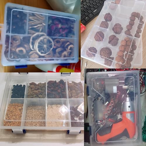 Xiaoyztan Clear Plastic Organizer, 18 Grids with Adjustable Dividers, Jewelry Box Bead Storage Container for Small Parts, Fishing Tackle, DIY Crafts, and Earrings, Overall 7.9 x 5.7 x 1.1 inch - size: 7.9x5.7x1.1 in