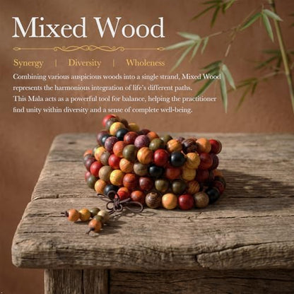 SUNYIK 8mm 108 Tibetan Buddhist Mala Bracelet Natural Beaded Prayer Bead for Women Men