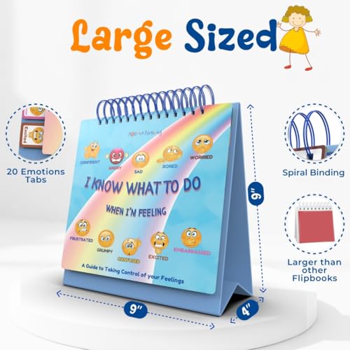 I Know What to Do Flipbook | Emotions Wheel & Feelings Chart | Emotional Regulation Tool for Home, Class, or Calm Down Corner | Helps Kids Learn Coping Skills | Autism Must-Have